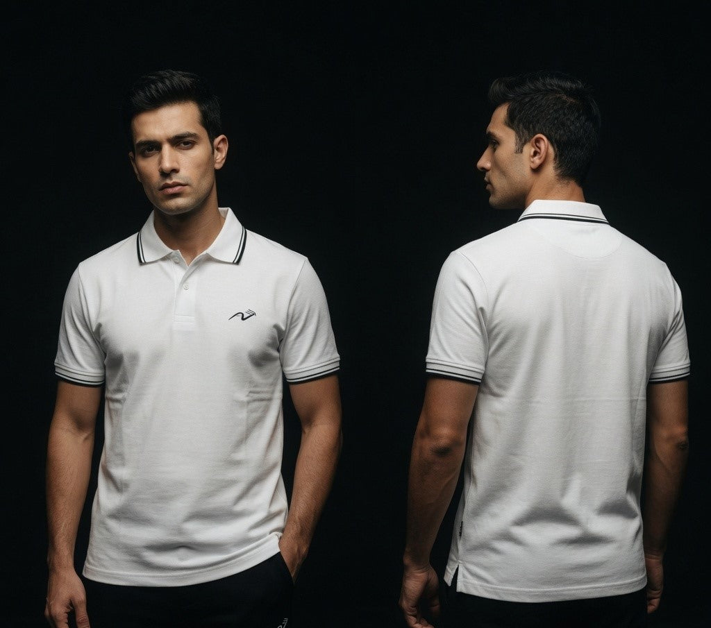 AUREVIN Premium White Polo T-Shirt – Clean Classic Fit
